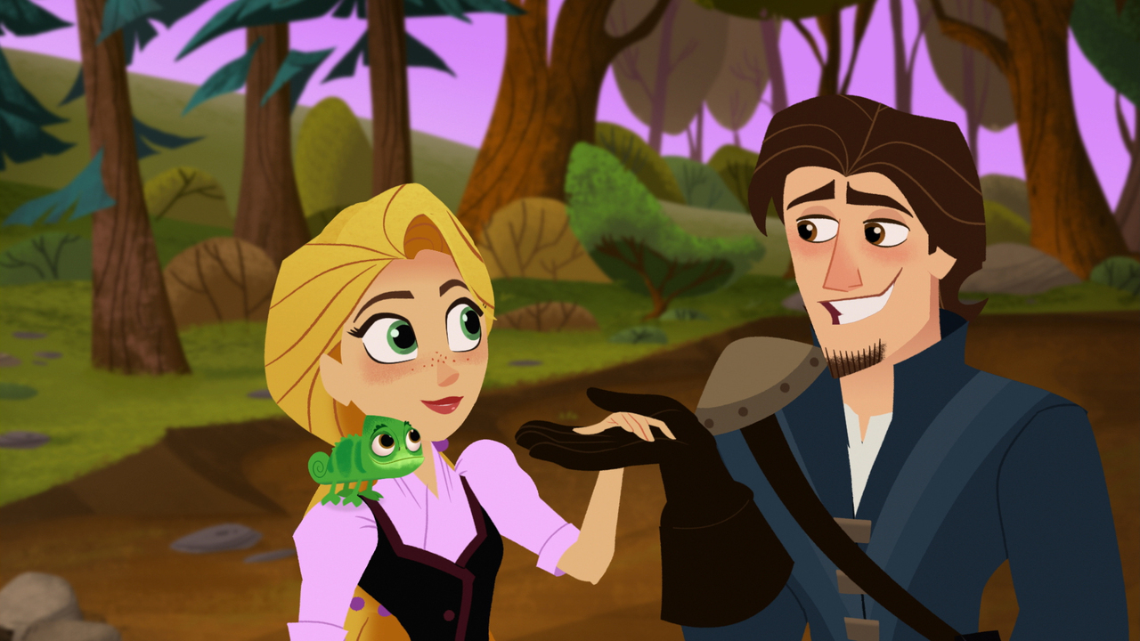 RAPUNZEL'S TANGLED ADVENTURE - Set between the stories told in Walt Disney Animation Studios' acclaimed film "Tangled" and its short film "Tangled Ever After," this visually vibrant animated adventure-comedy series unfolds as Rapunzel acquaints herself with her parents, her kingdom and the people of Corona. (Disney Channel)
PASCAL, RAPUNZEL, EUGENE