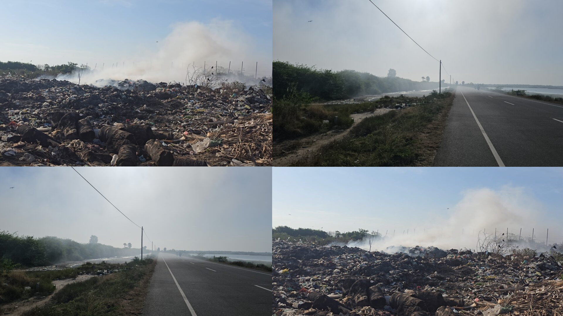 Read more about the article <span class="photo-label">🔴 PHOTO</span> கழிவுப் பொருட்களுக்கு தீ வைத்த மாநகரசபையினர் – வீதியால் செல்லும் மக்கள் அவதி!