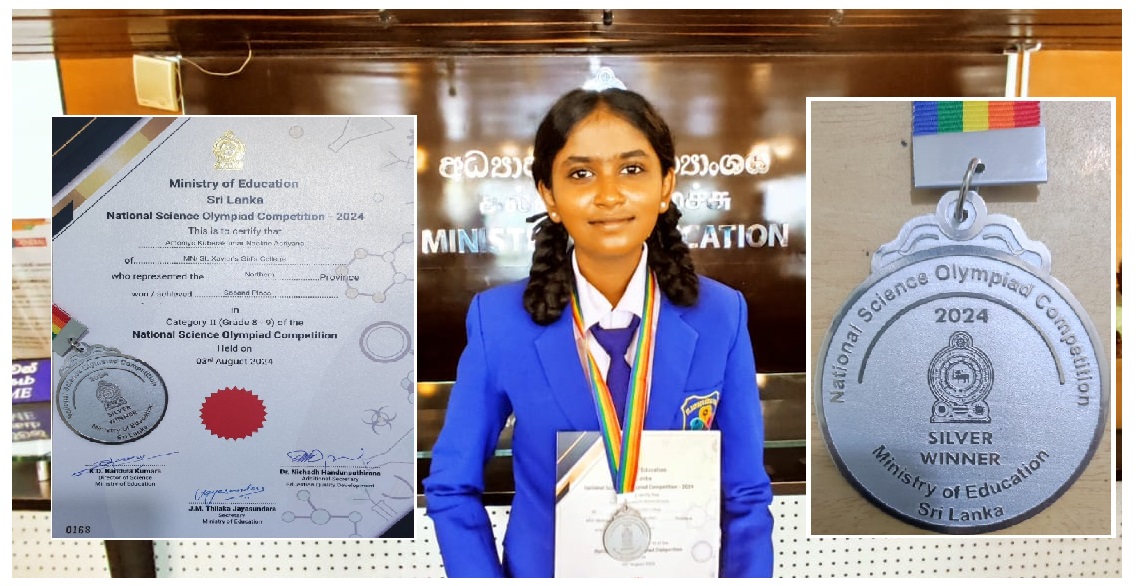 Read more about the article <span class="photo-label">🔴 PHOTO</span> தேசிய விஞ்ஞான ஒலிம்பியாட் போட்டியில் மன்னார் மாணவி வரலாற்று சாதனை!