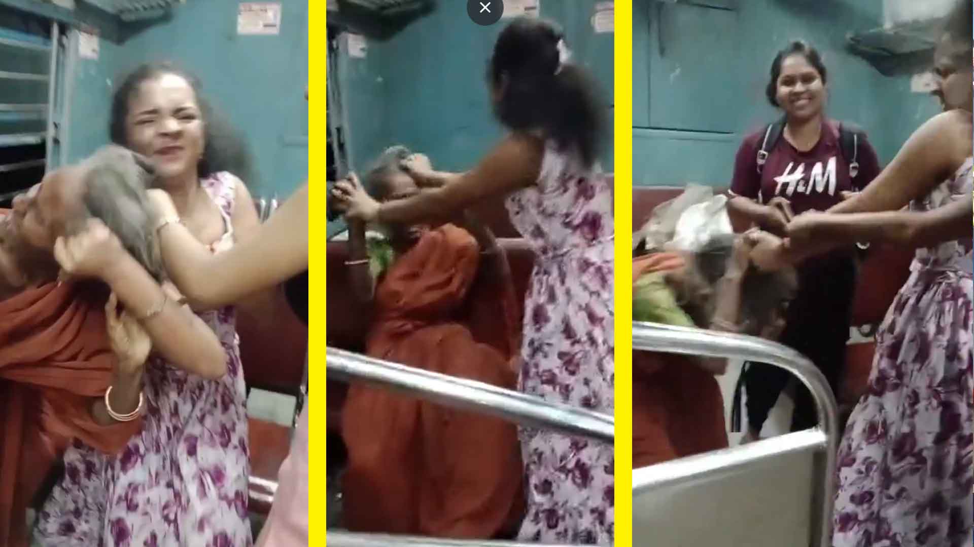 Read more about the article <span class="video-label">🔴 VIDEO</span> ஓடும் ரயிலில் மூதாட்டியின் முடியை இழுத்து, சரமாரியாக அடித்து சண்டை போட்ட பெண்! வைரலாகும் வீடியோ