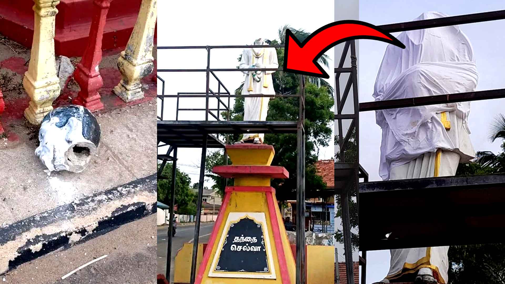 Read more about the article <span class="photo-label">🔴 PHOTO</span> தந்தை செல்வாவின் சிலை உடைப்பு-ஒருவர் கைது