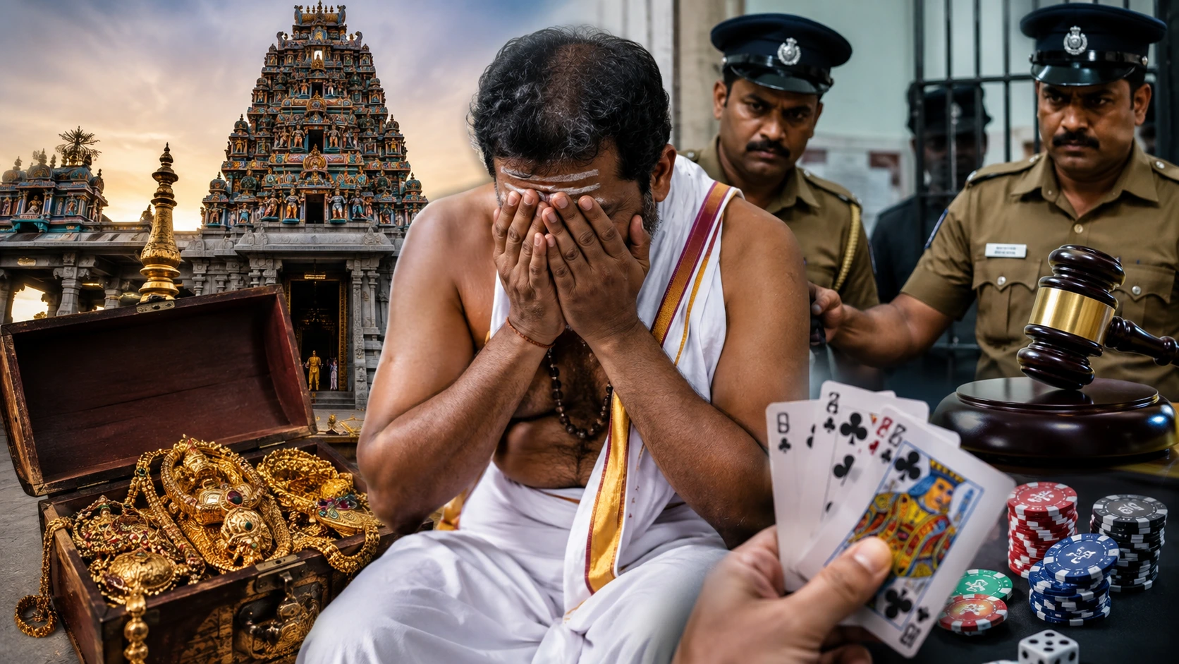 Read more about the article ரூ. 2.6 கோடி கோயில் நகைகளை திருடி சூதாட்டத்தில் இழந்த குருக்கள்: நீதிமன்றம் அதிரடி உத்தரவு