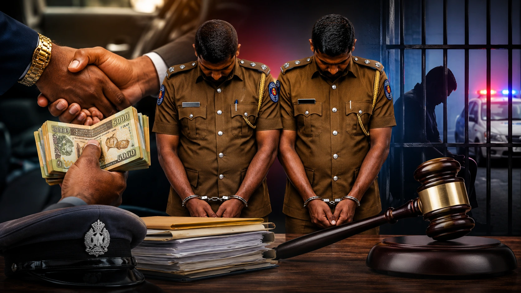 Read more about the article இலஞ்சம் பெற்ற இரு பொலிஸ் அதிகாரிகளுக்கு விளக்கமறியல்!
