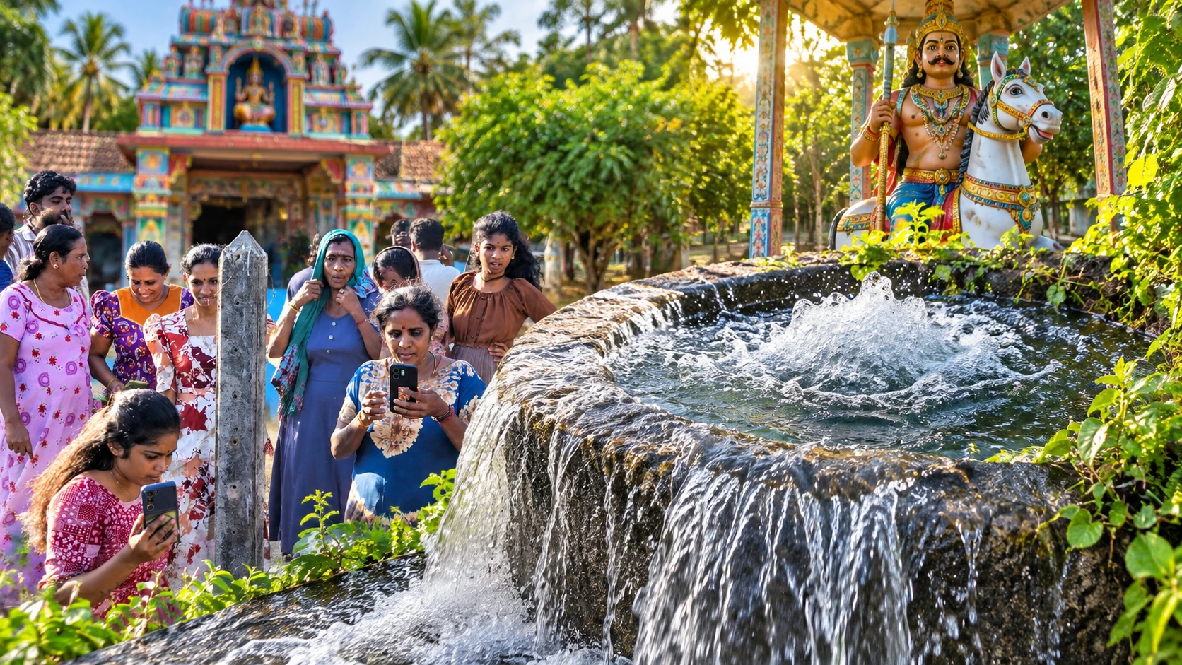 Read more about the article அராலி ஐயனார் ஆலயத்தில் அதிசயம்: நிலமட்டத்தைத் தாண்டிப் பெருக்கெடுக்கும் கிணற்று நீர்!