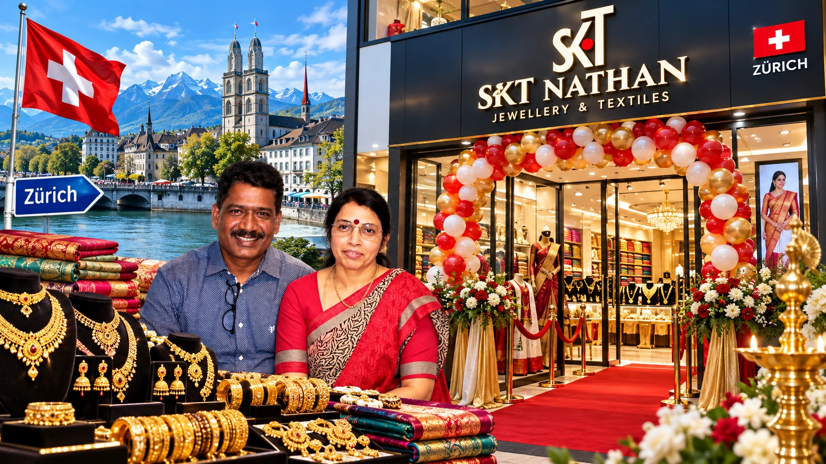 Read more about the article சூரிச் SKT நாதன் கடை புதிய முகவரியில் பிரமாண்டமாக திறப்பு: சுவிஸ்வாழ் தமிழ் மக்களுக்கு மகிழ்ச்சியான செய்தி!