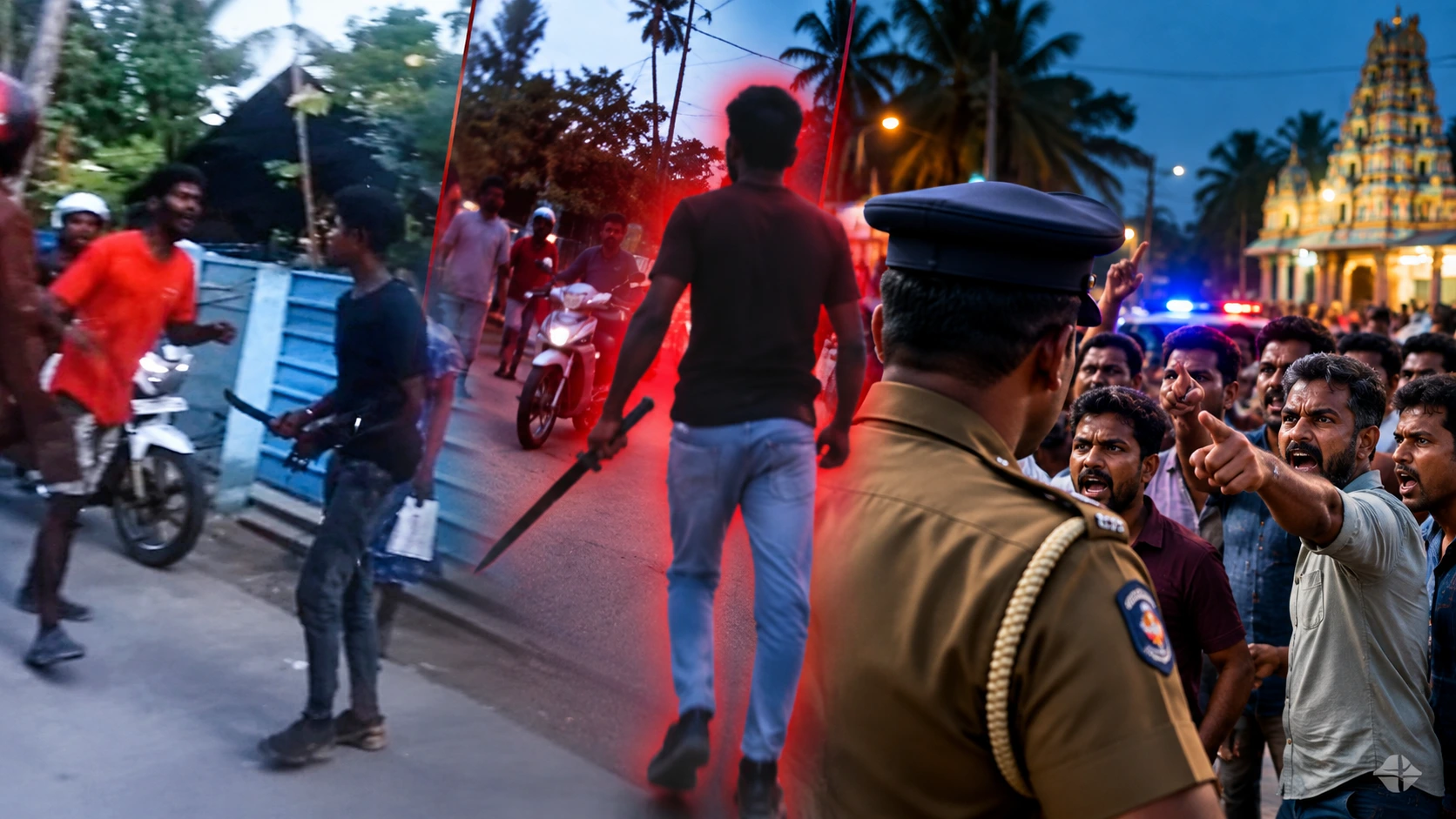 Read more about the article வட்டுக்கோட்டை முதலிகோவிலில் வாளுடன் வீதியில் இறங்கி அச்சுறுத்தல்: பொலிஸ் அலட்சியத்தால் கொதித்தெழும் மக்கள்!